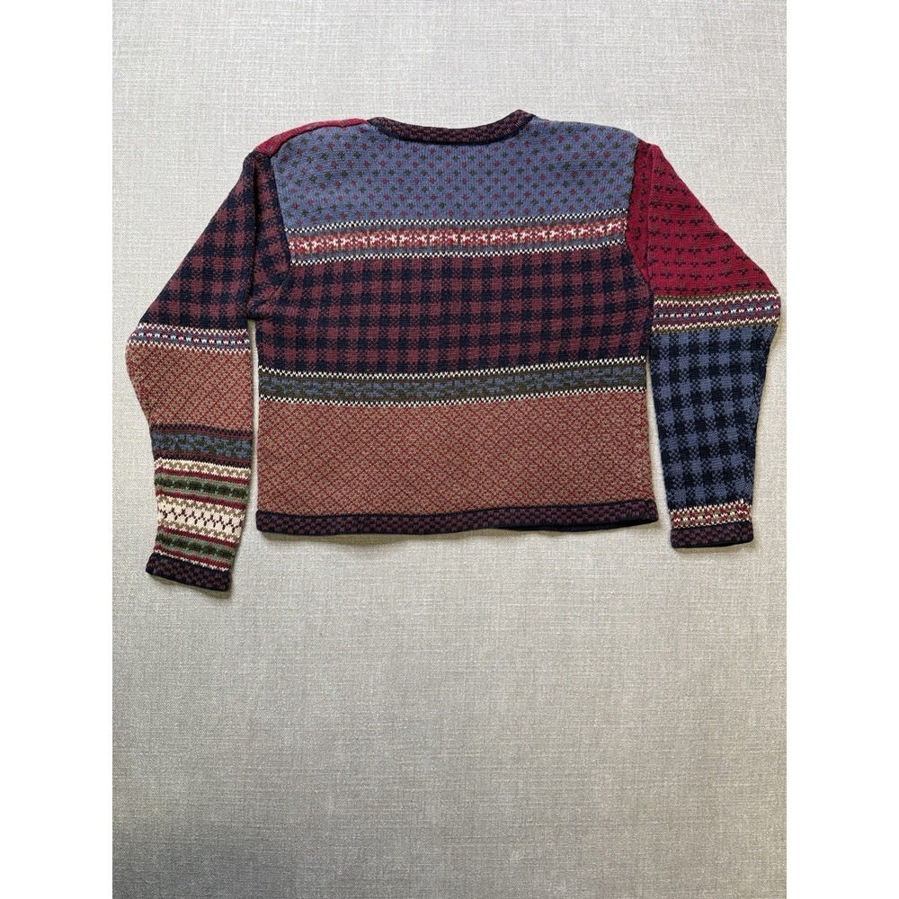 Vintage Paul Harris Design Patchwork Knit Sweater Women's Small Retro Y2K - Picture 4 of 6